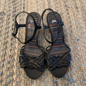 Camper Black Strappy Sandals with Heel